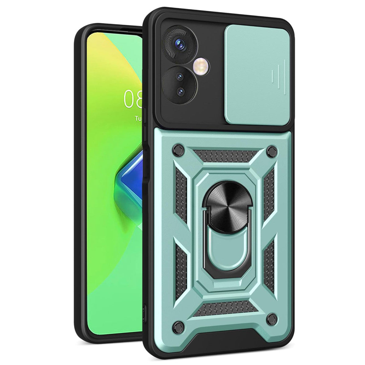 Newface İnfinix Hot 30 4G Kılıf Pars Lens Yüzüklü Silikon