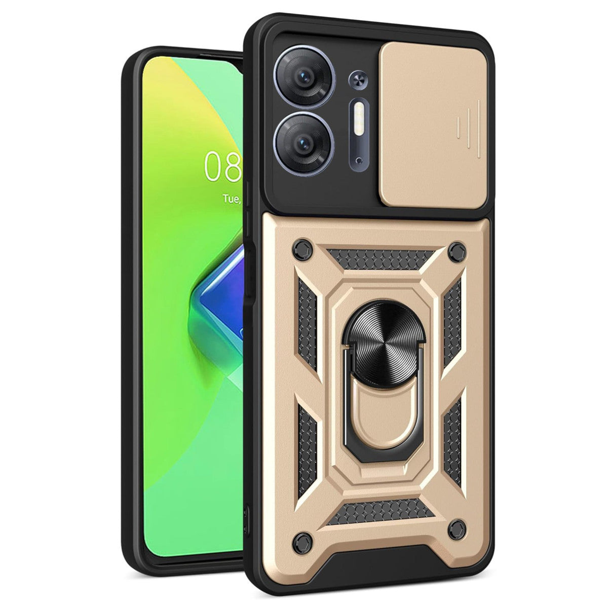 Newface İnfinix Hot 30 5G Kılıf Pars Lens Yüzüklü Silikon