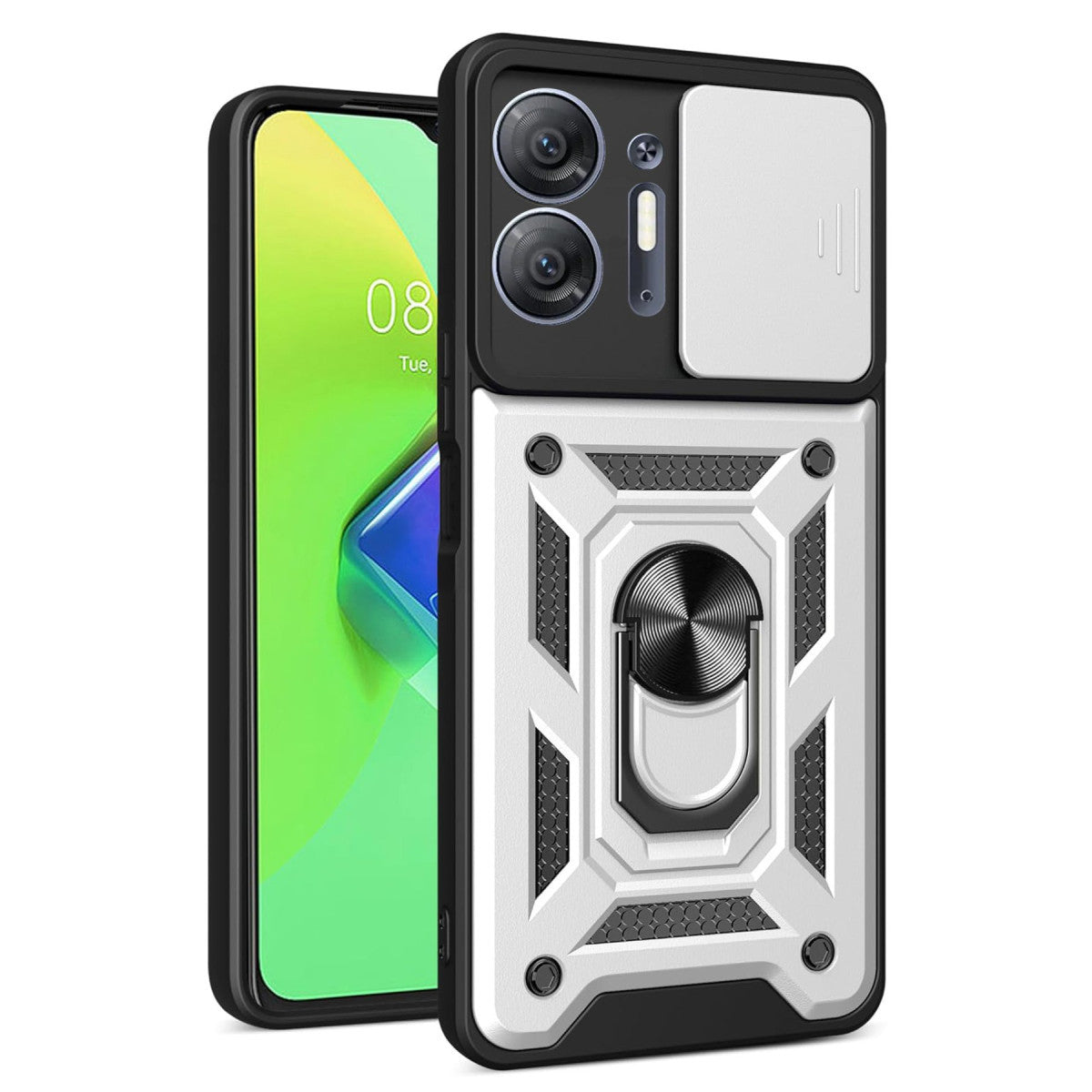 Newface İnfinix Hot 30 5G Kılıf Pars Lens Yüzüklü Silikon