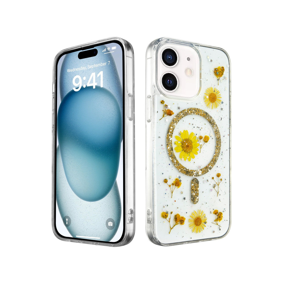 Newface iPhone 12 Kılıf Daisy Simli Magsafe Kapak