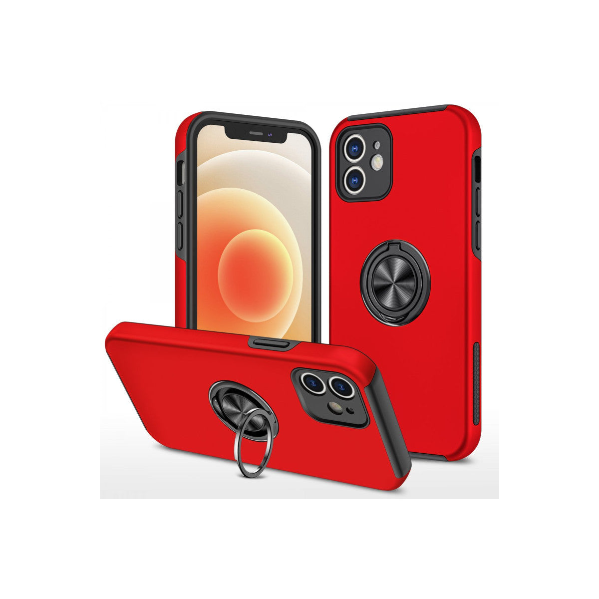 Newface iPhone 12 Kılıf Elit Yüzüklü Kapak