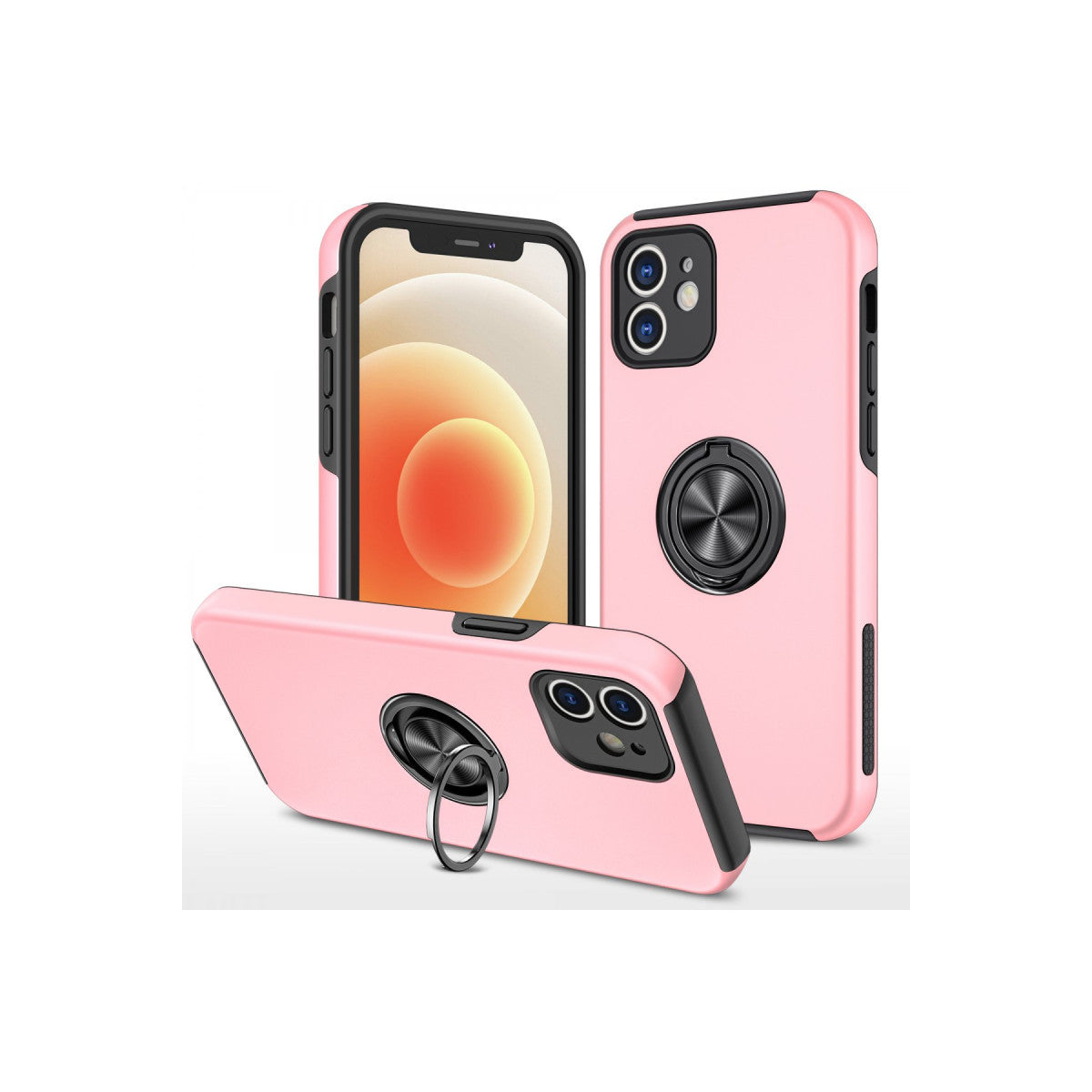 Newface iPhone 12 Kılıf Elit Yüzüklü Kapak