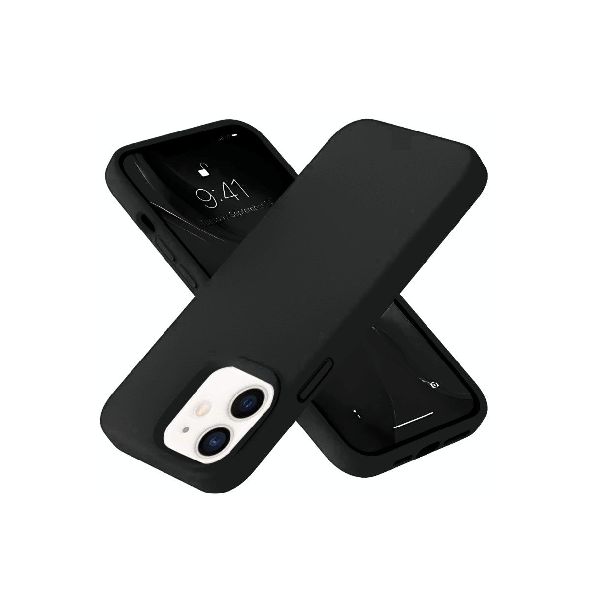 Newface iPhone 12 Kılıf Nano içi Kadife Silikon- Siyah