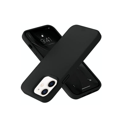 Newface iPhone 12 Kılıf Nano içi Kadife Silikon- Siyah