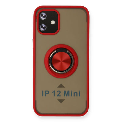 Newface iPhone 12 Mini Kılıf Montreal Yüzüklü Silikon Kapak