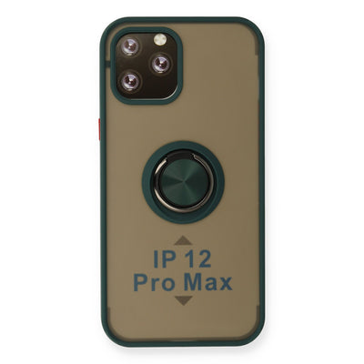 Newface iPhone 12 Pro Kılıf Montreal Yüzüklü Silikon Kapak