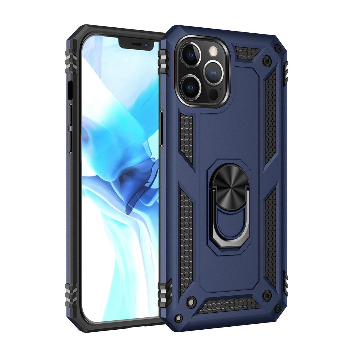 Newface iPhone 12 Pro Max Kılıf Sofya Yüzüklü Silikon Kapak