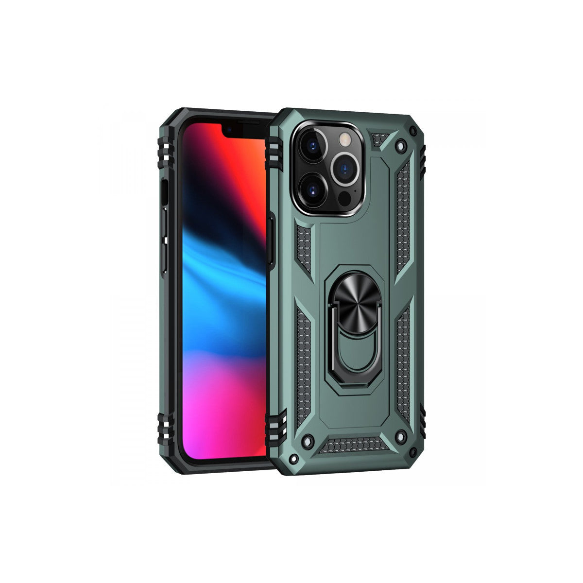 Newface iPhone 13 Pro Kılıf Sofya Yüzüklü Silikon Kapak