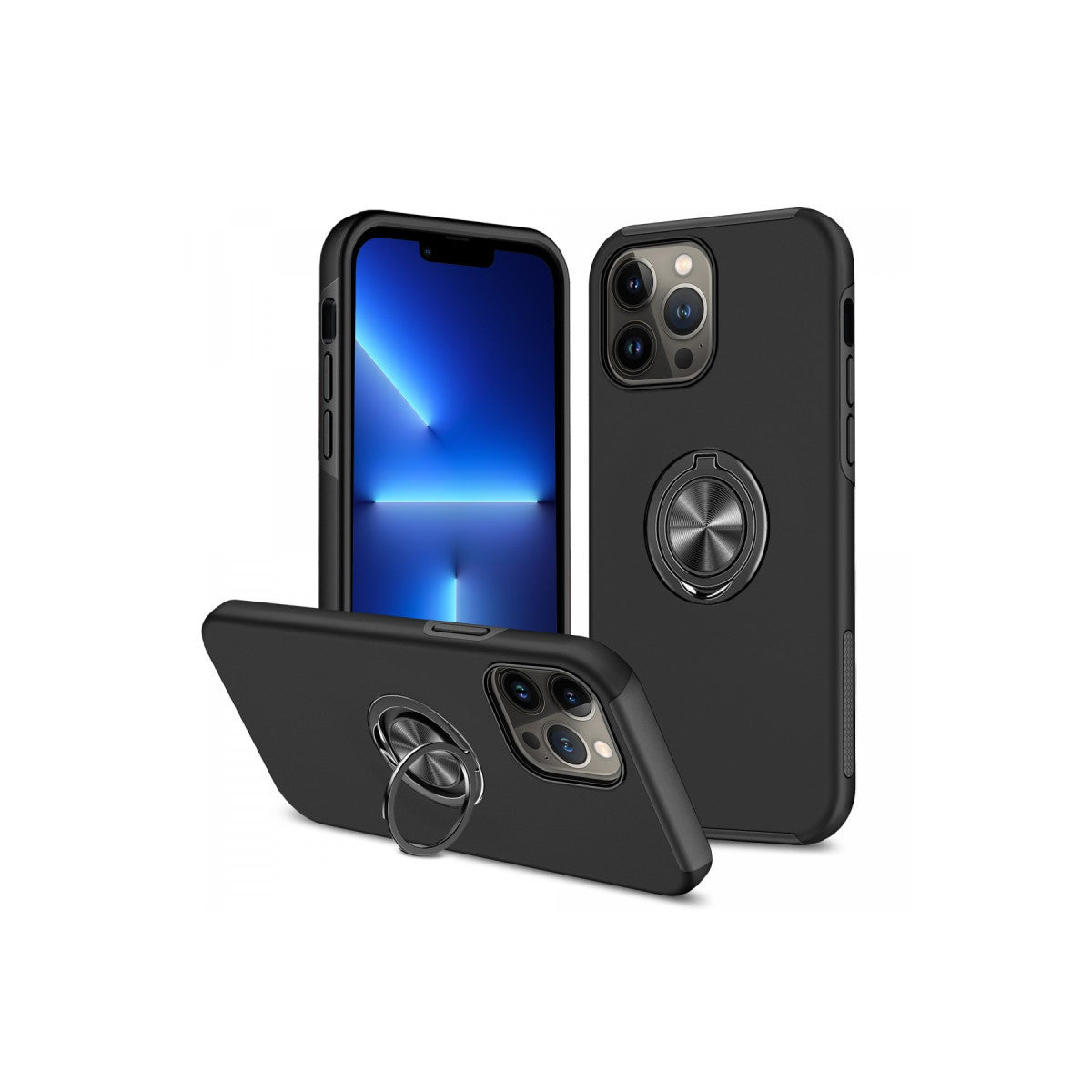 Newface iPhone 13 Pro Max Kılıf Elit Yüzüklü Kapak