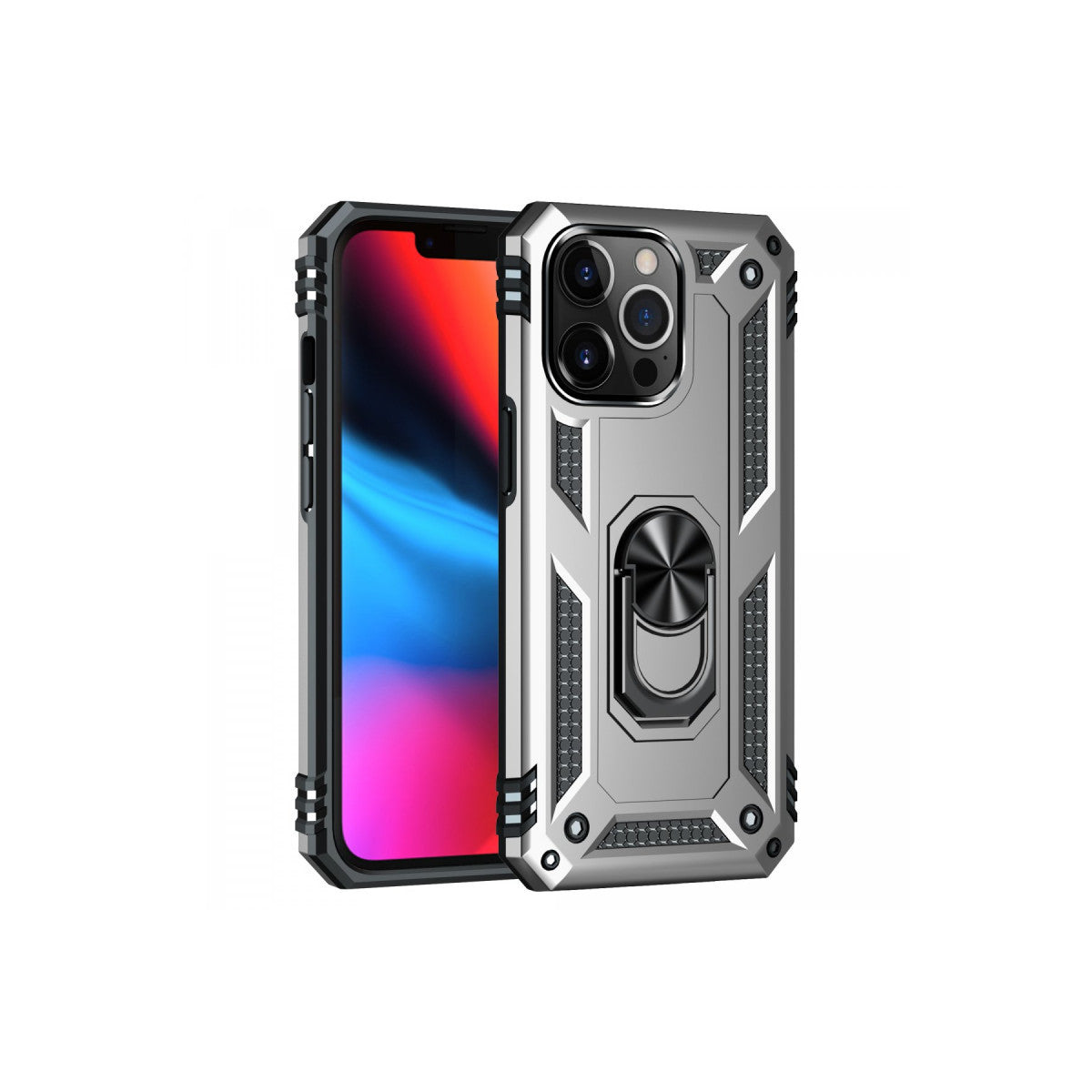 Newface iPhone 13 Pro Max Kılıf Sofya Yüzüklü Silikon Kapak