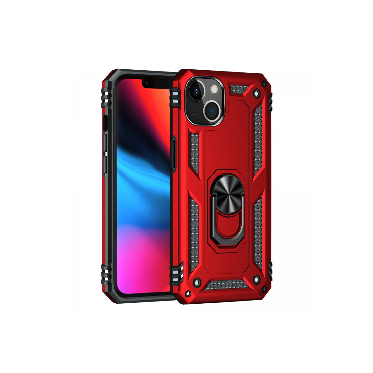 Newface iPhone 14 Plus Kılıf Sofya Yüzüklü Silikon Kapak