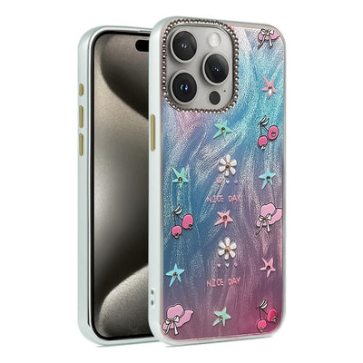 Newface iPhone 14 Pro Kılıf Blade Aynalı Desenli Kapak