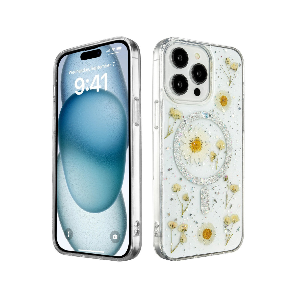 Newface iPhone 14 Pro Kılıf Daisy Simli Magsafe Kapak