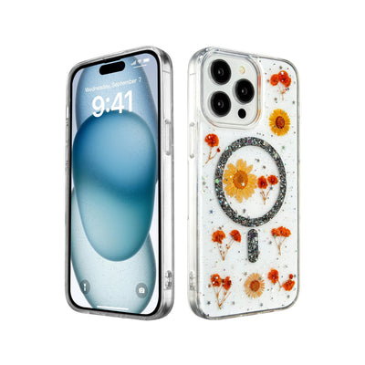 Newface iPhone 14 Pro Kılıf Daisy Simli Magsafe Kapak