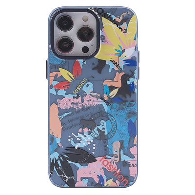 Newface iPhone 14 Pro Kılıf Prada Desenli Kapak - Prada Mor