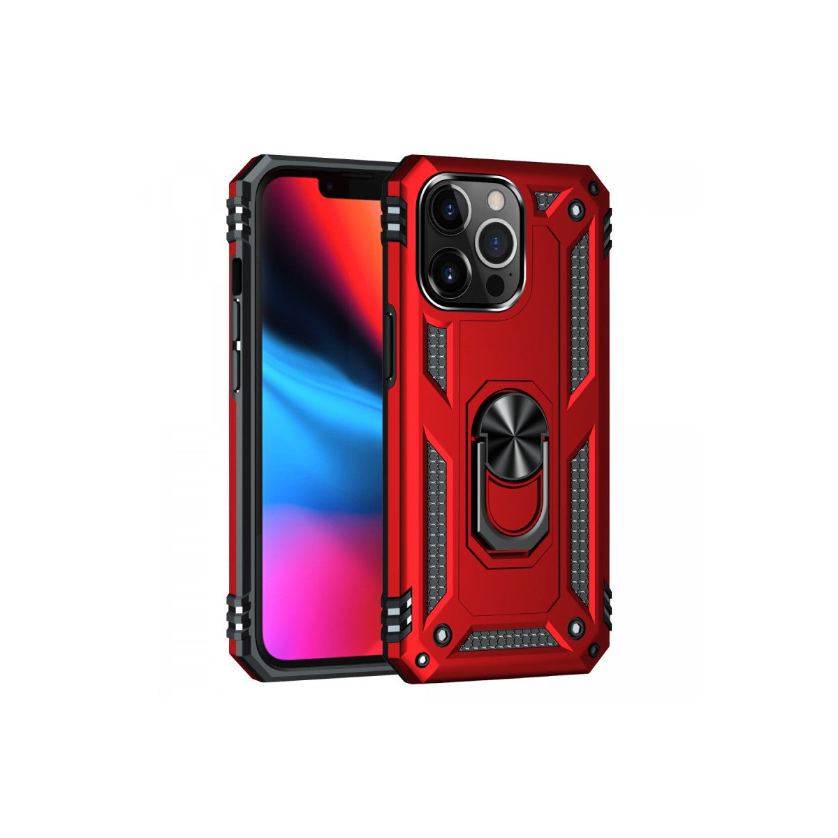 Newface iPhone 14 Pro Max Kılıf Sofya Yüzüklü Silikon Kapak