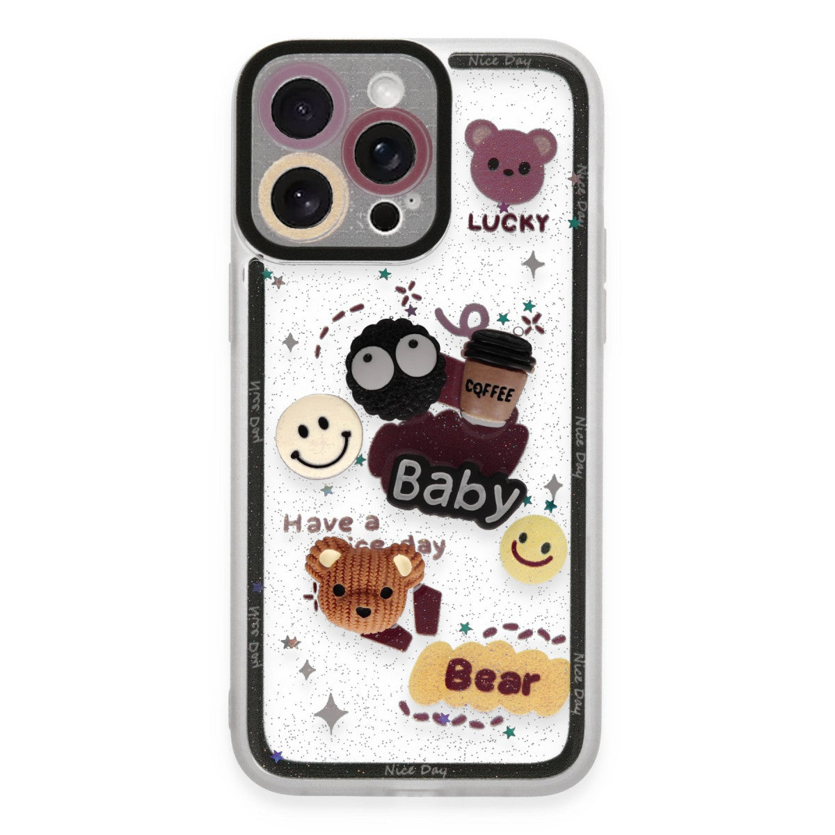 Newface iPhone 14 Pro Max Kılıf Sweet Desenli Silikon Kapak