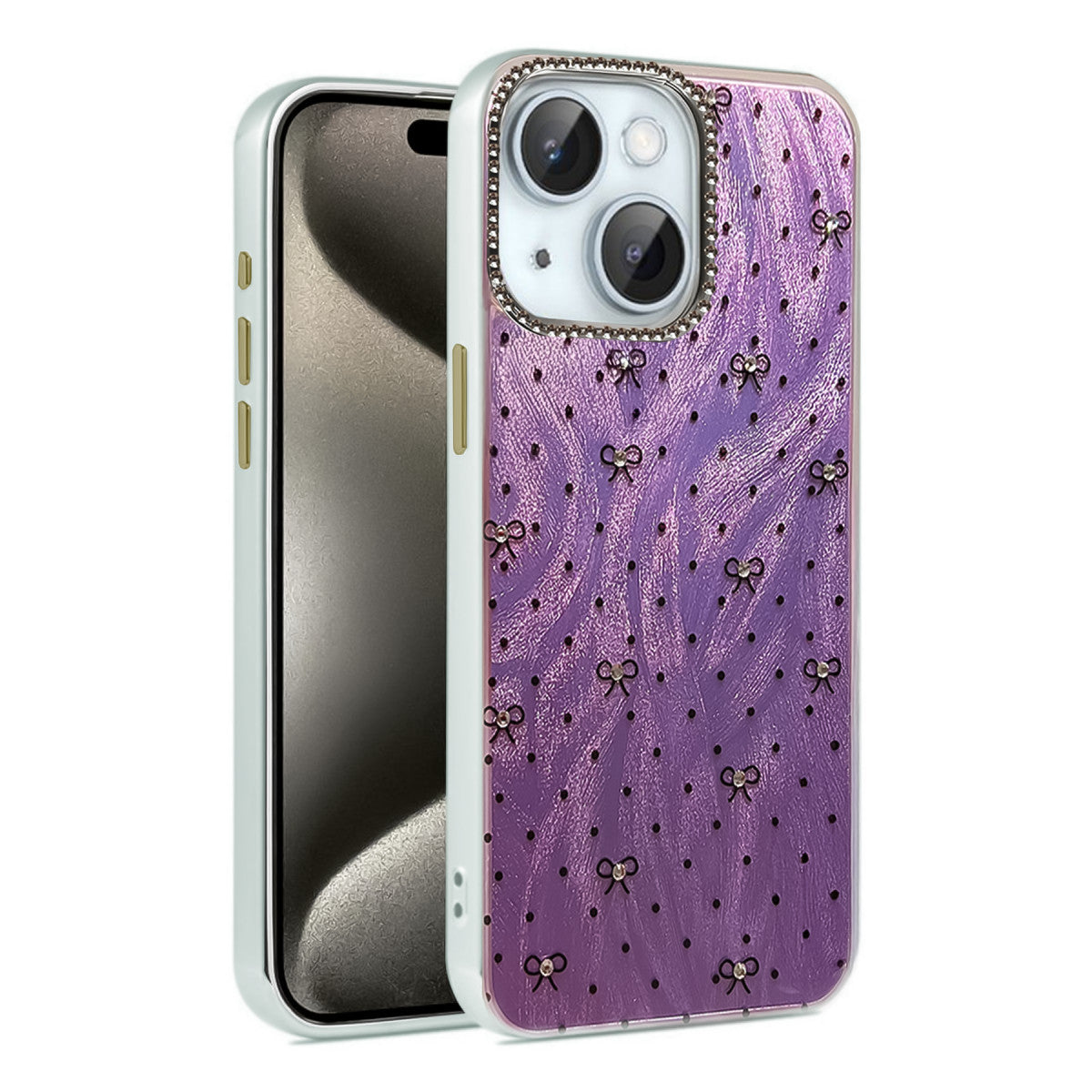 Newface iPhone 15 Kılıf Blade Aynalı Desenli Kapak