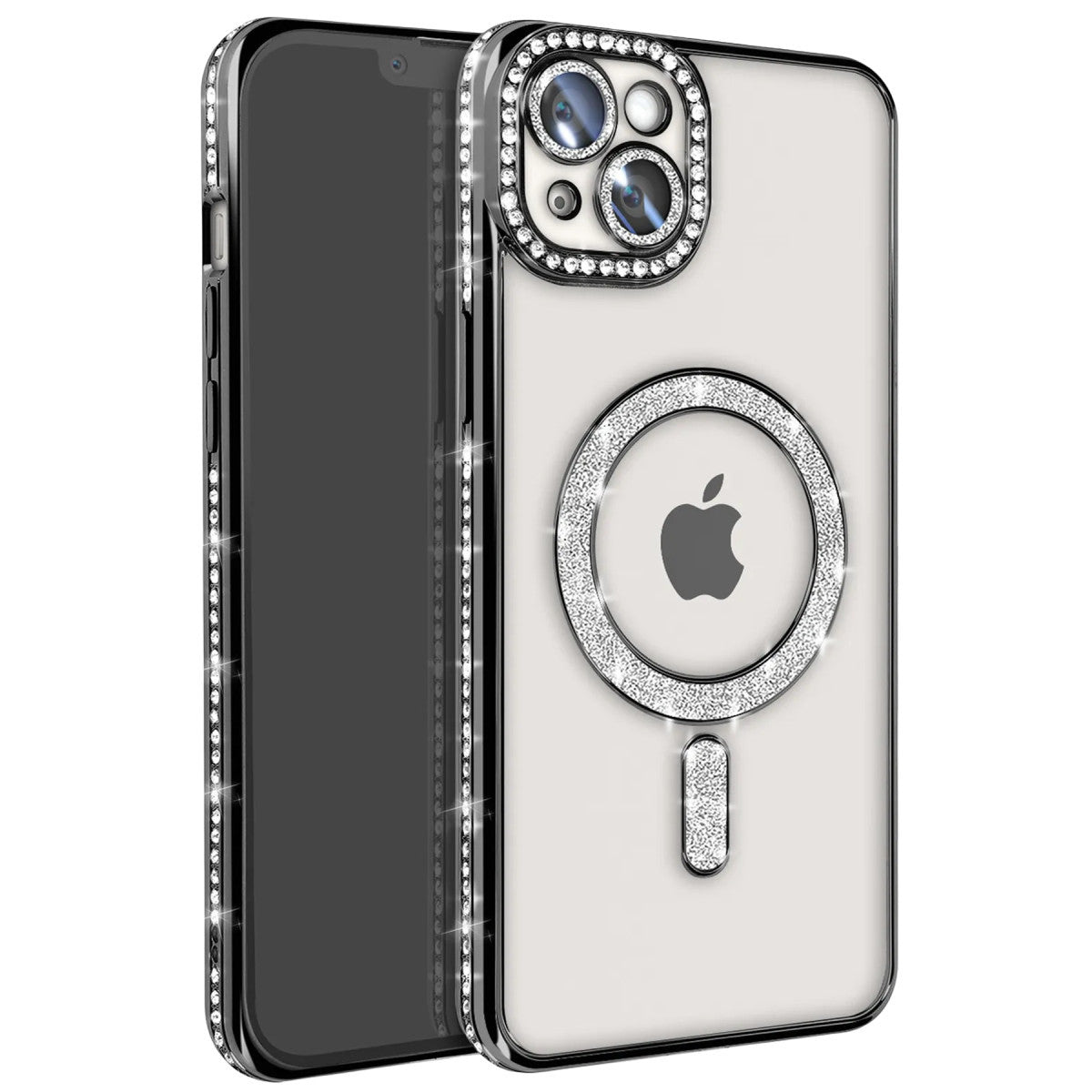 Newface iPhone 15 Kılıf Joke Simli Magneticsafe Kılıf