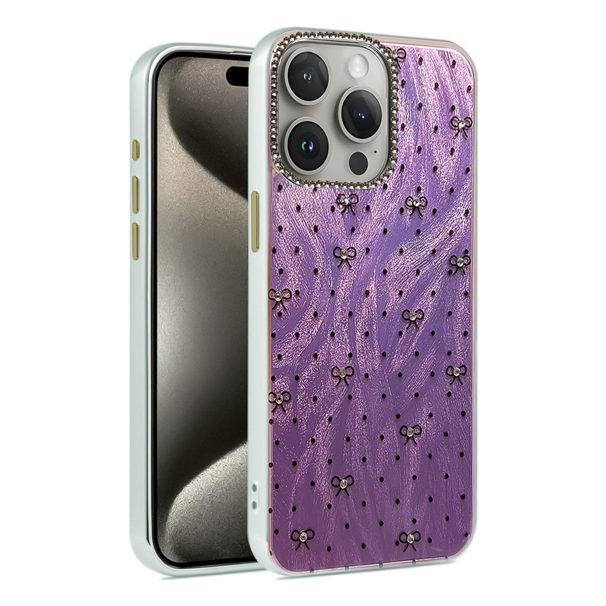 Newface iPhone 15 Pro Kılıf Blade Aynalı Desenli Kapak