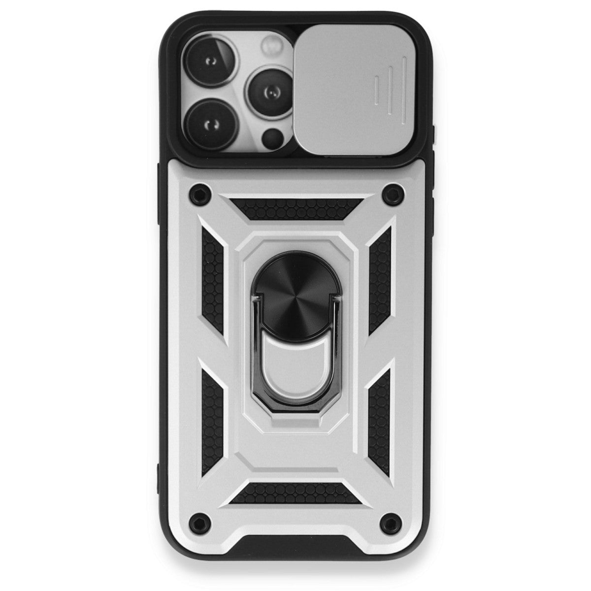 Newface iPhone 15 Pro Kılıf Pars Lens Yüzüklü Silikon
