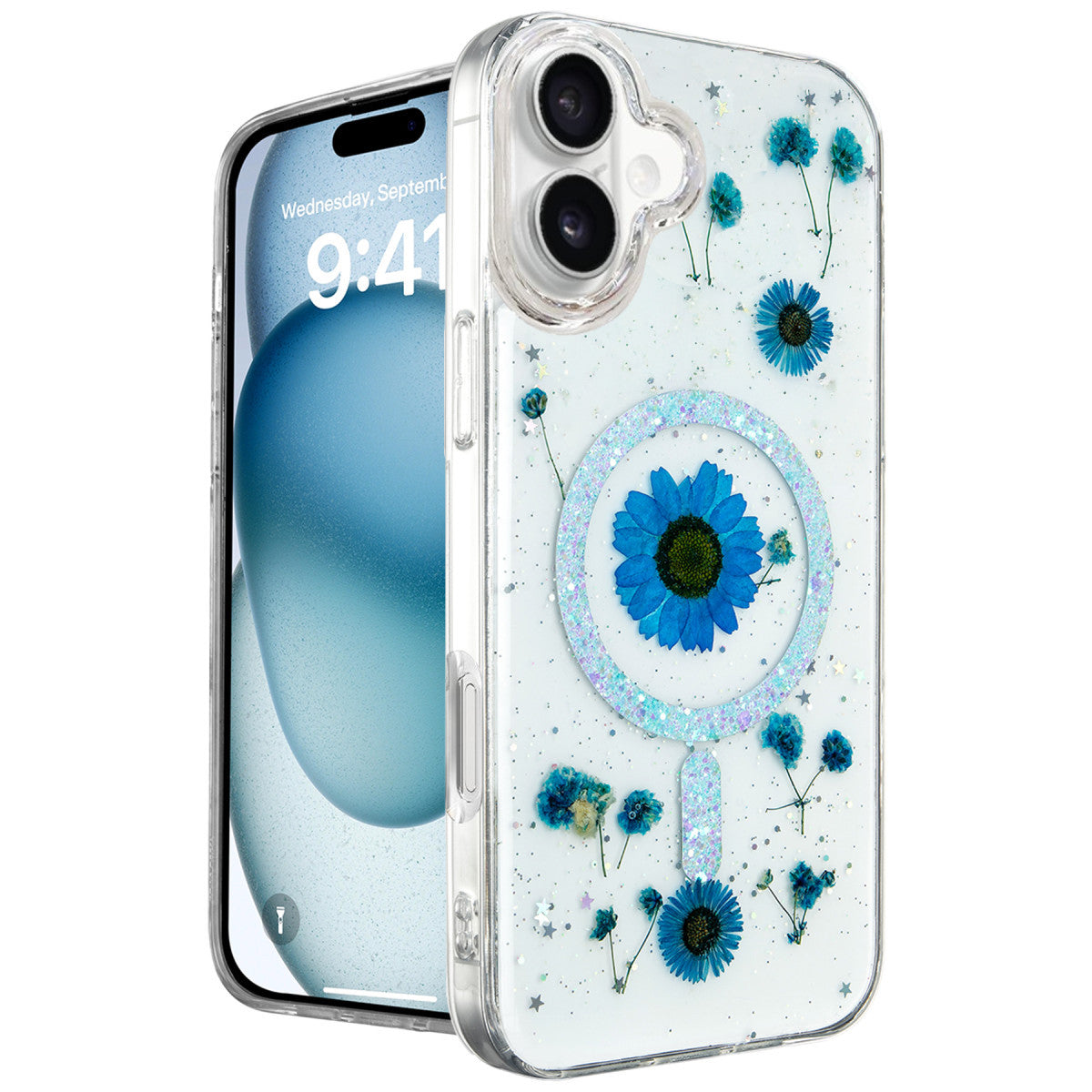 Newface iPhone 16 Kılıf Daisy Simli Magsafe Kapak