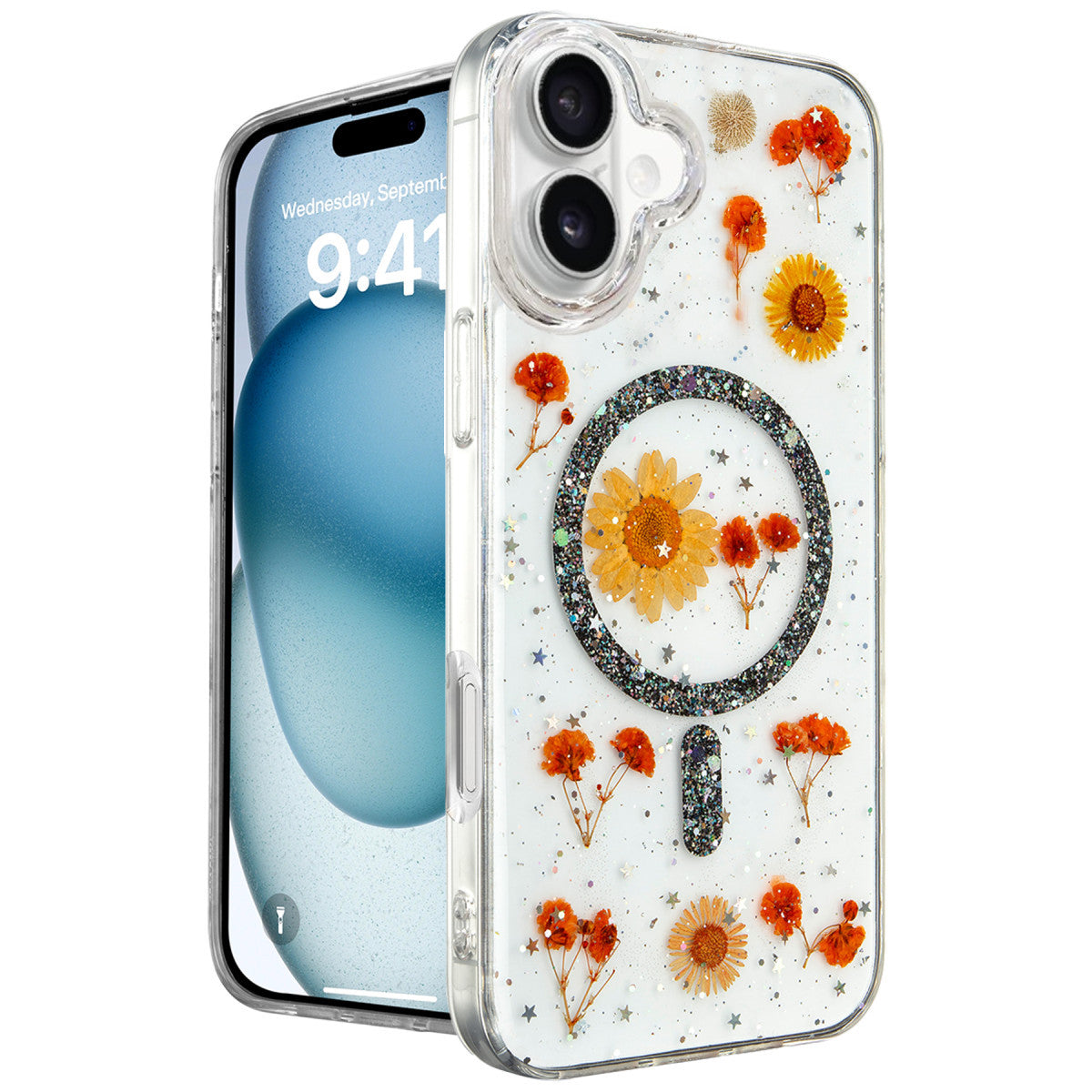 Newface iPhone 16 Kılıf Daisy Simli Magsafe Kapak