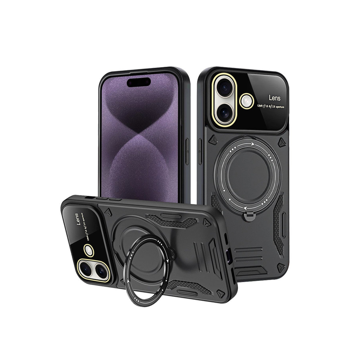 Newface iPhone 16 Kılıf Joy Lens Standlı Kapak