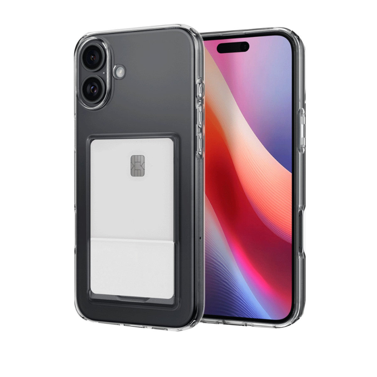 Newface iPhone 16 Kılıf Kart Şeffaf Silikon