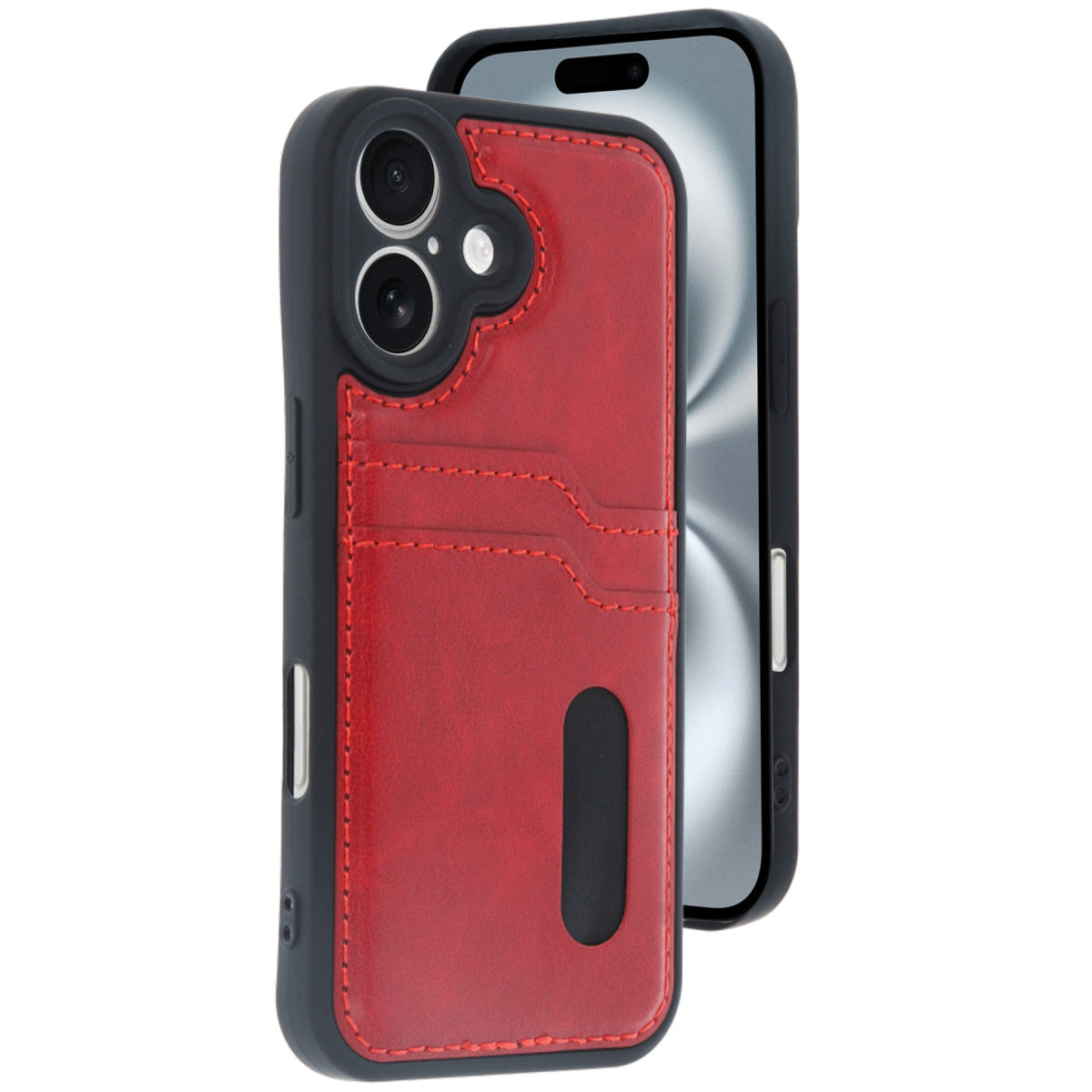 Newface iPhone 16 Kılıf Sara Kartvizitli Deri Kılıf
