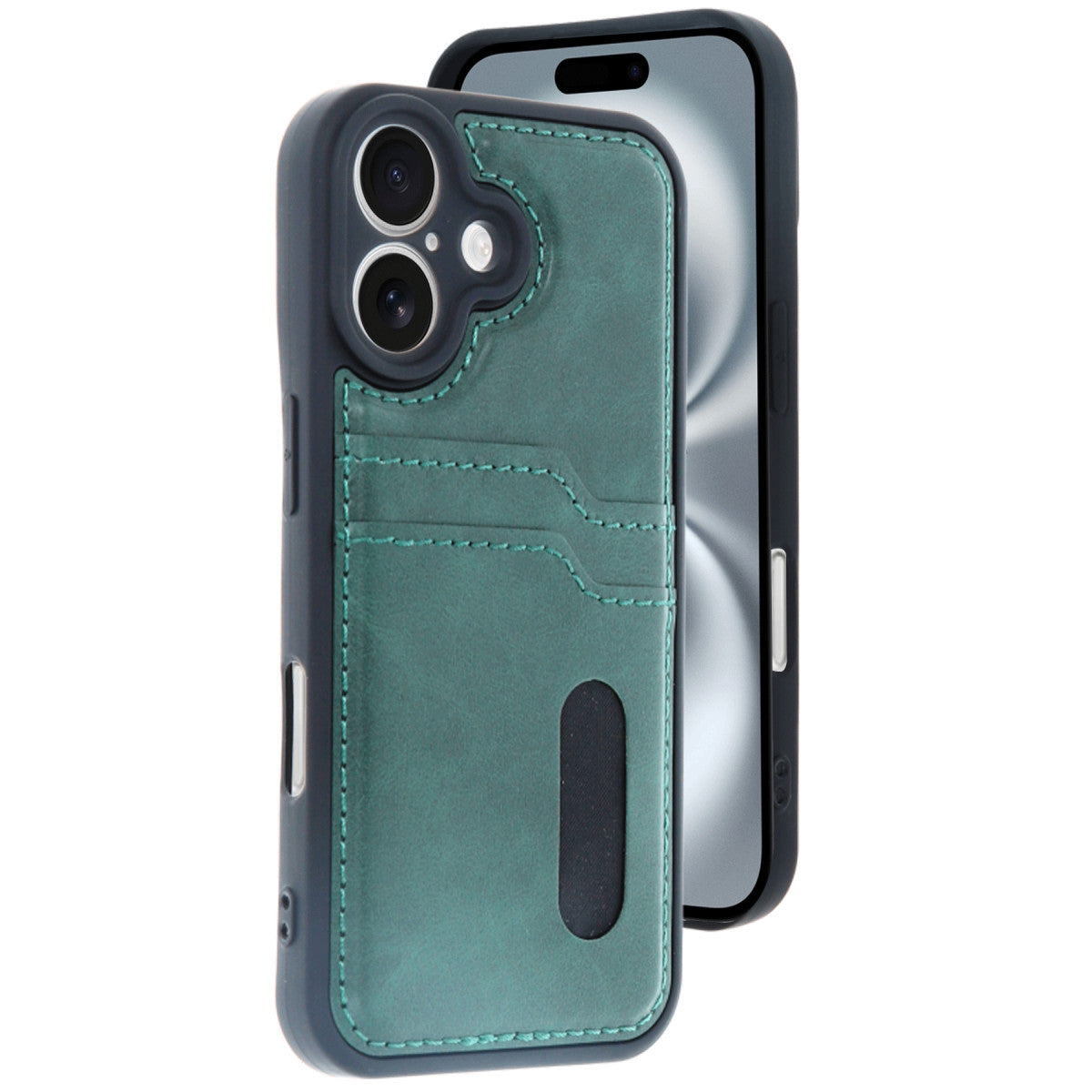 Newface iPhone 16 Kılıf Sara Kartvizitli Deri Kılıf