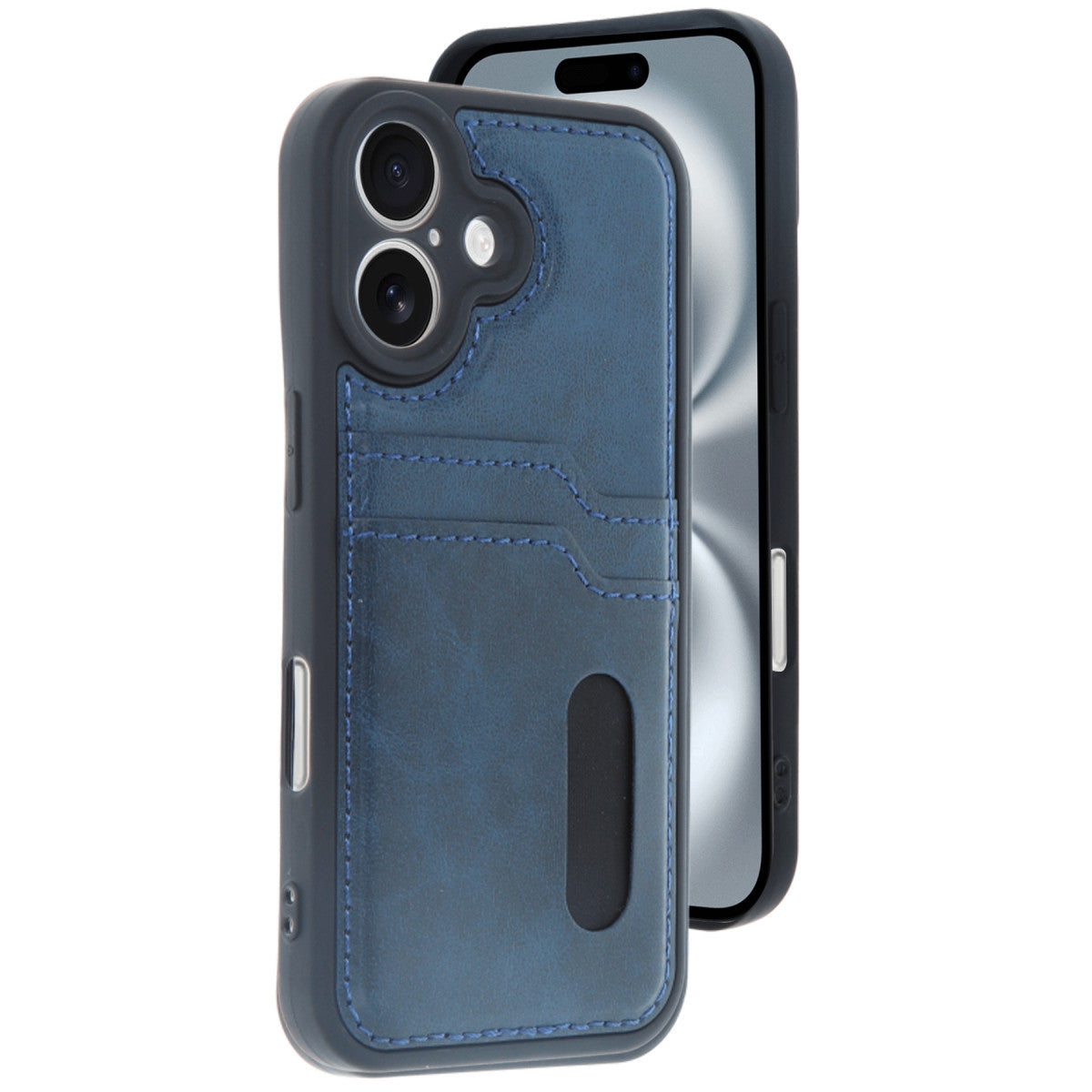 Newface iPhone 16 Kılıf Sara Kartvizitli Deri Kılıf