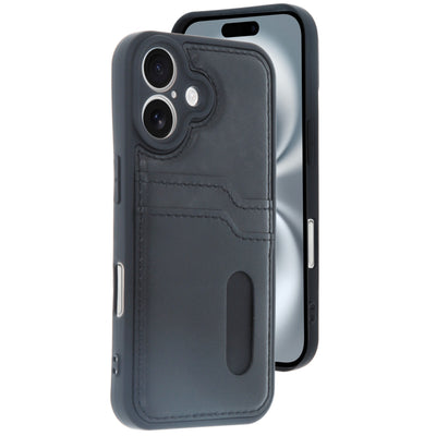 Newface iPhone 16 Kılıf Sara Kartvizitli Deri Kılıf