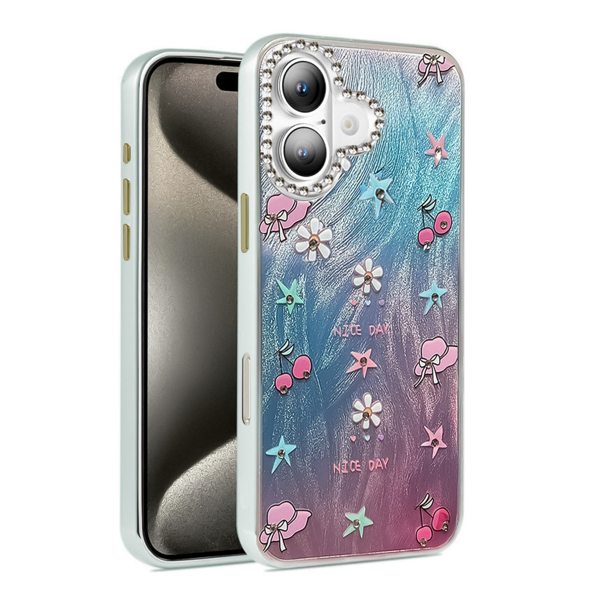 Newface iPhone 16 Plus Kılıf Blade Aynalı Desenli Kapak