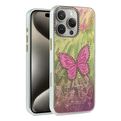 Newface iPhone 16 Pro Kılıf Blade Aynalı Desenli Kapak
