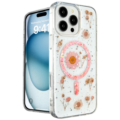 Newface iPhone 16 Pro Kılıf Daisy Simli Magsafe Kapak