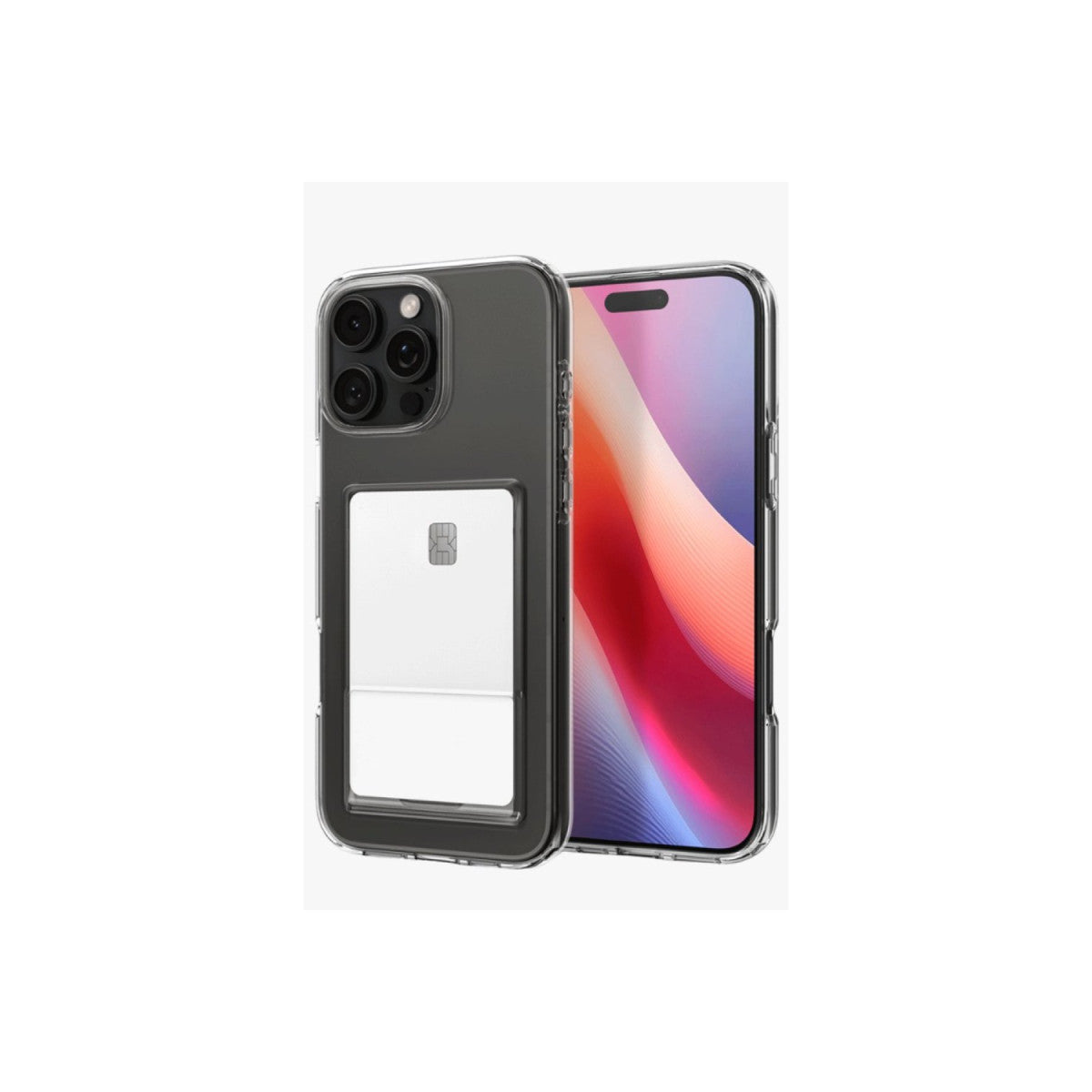 Newface iPhone 16 Pro Kılıf Kart Şeffaf Silikon