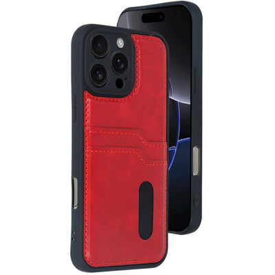 Newface iPhone 16 Pro Kılıf Sara Kartvizitli Deri Kılıf