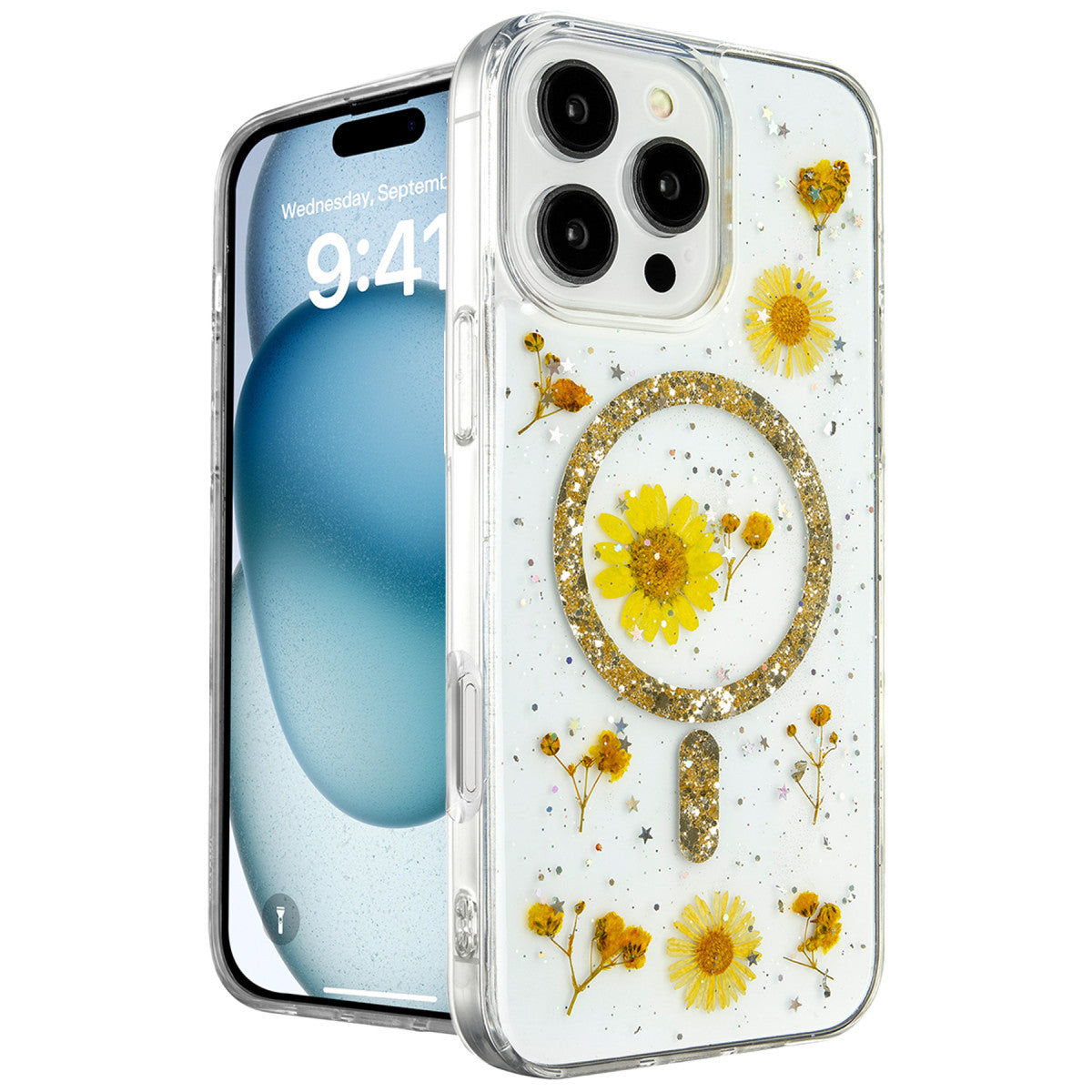 Newface iPhone 16 Pro Max Kılıf Daisy Simli Magsafe Kapak