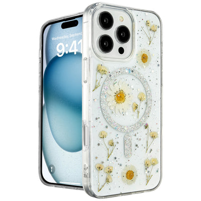 Newface iPhone 16 Pro Max Kılıf Daisy Simli Magsafe Kapak