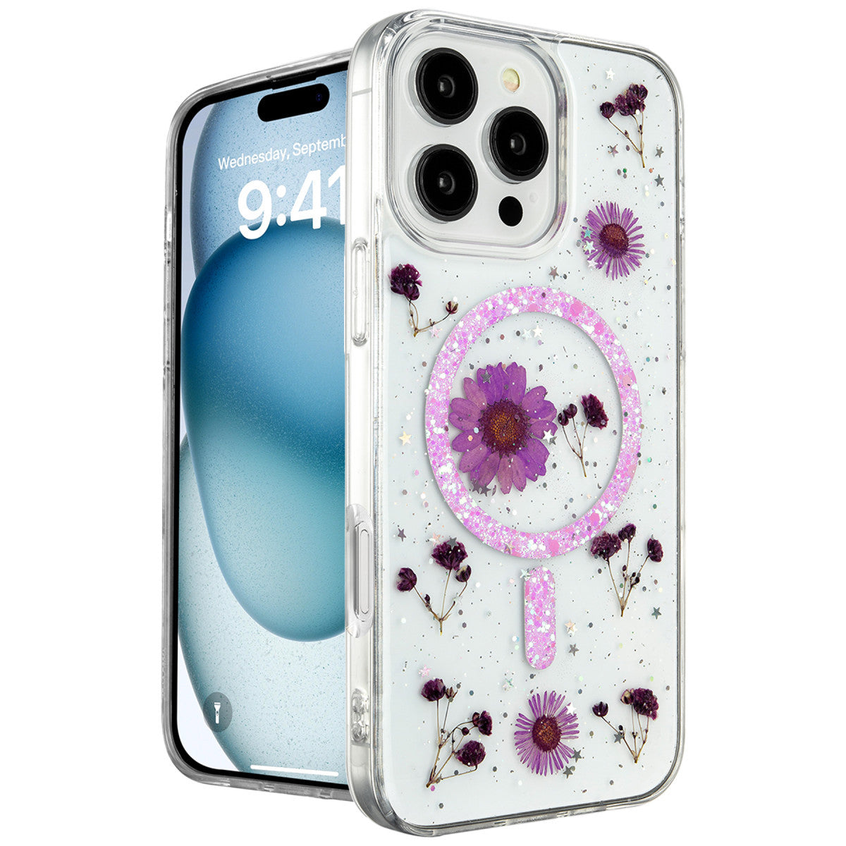 Newface iPhone 16 Pro Max Kılıf Daisy Simli Magsafe Kapak