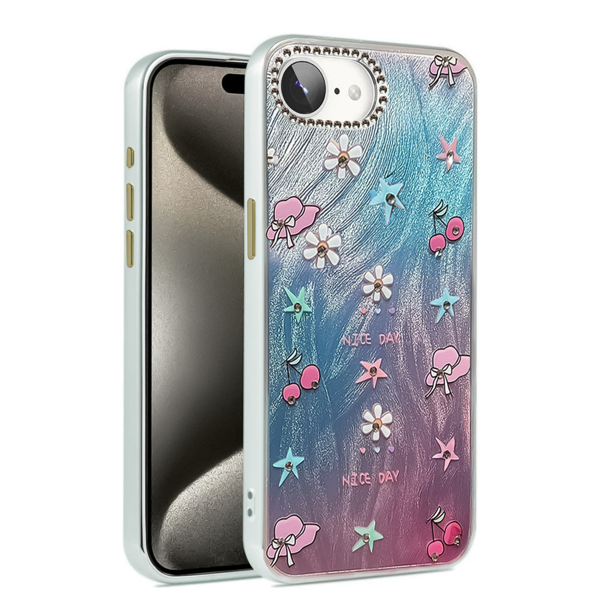 Newface iPhone 16E Kılıf Blade Aynalı Desenli Kapak