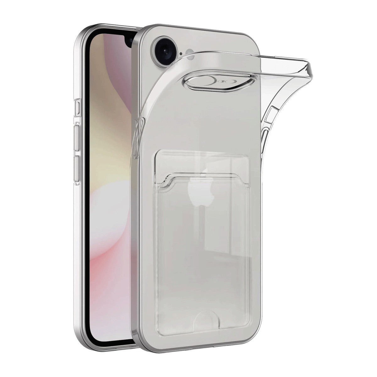 Newface iPhone 16E Kılıf Kart Şeffaf Silikon