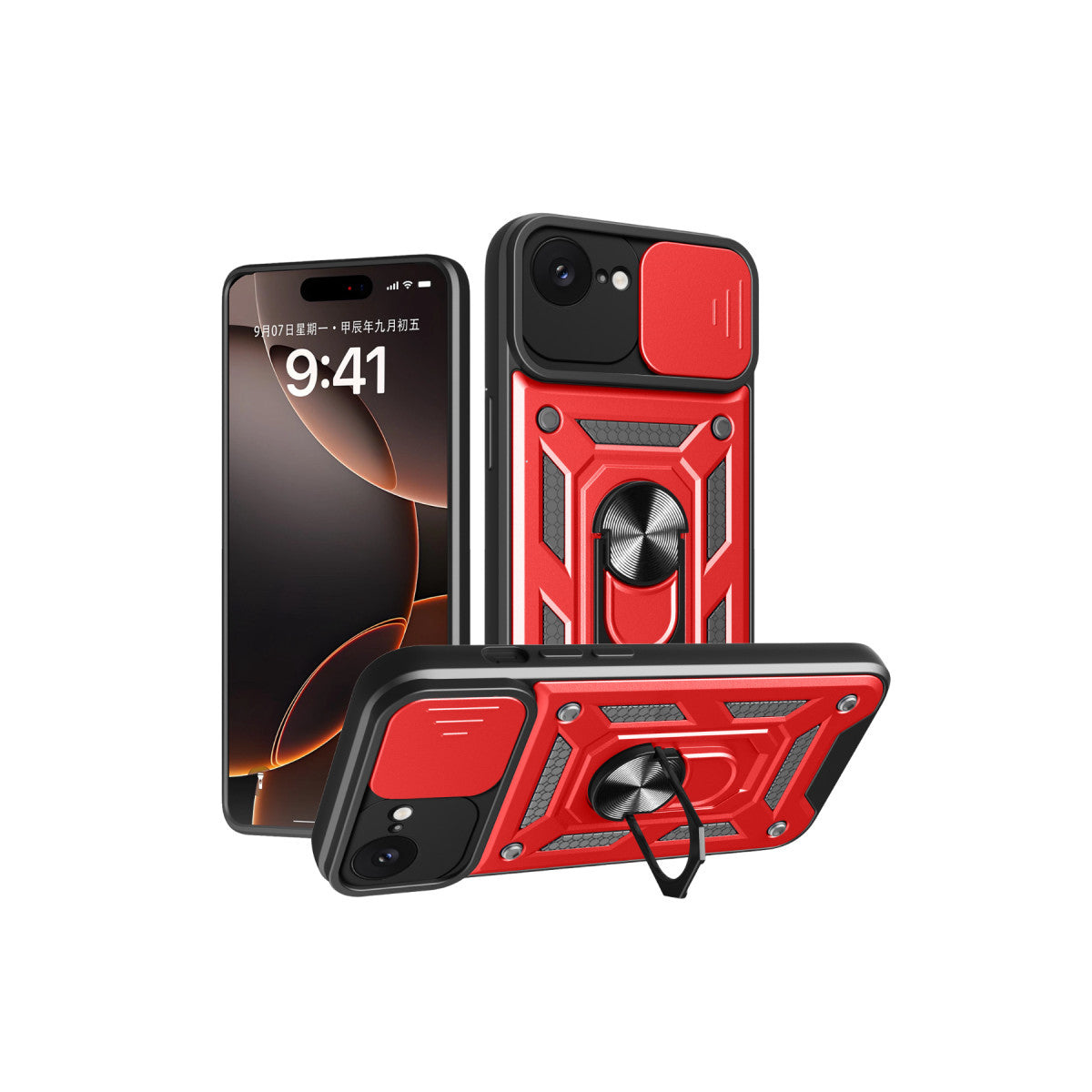 Newface iPhone 16E Kılıf Pars Lens Yüzüklü Silikon