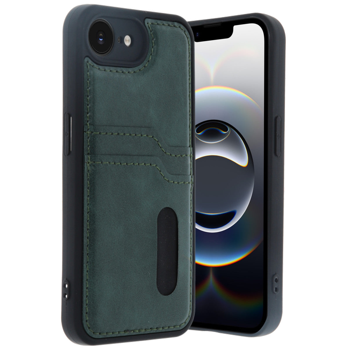 Newface iPhone 16E Kılıf Sara Kartvizitli Deri Kılıf