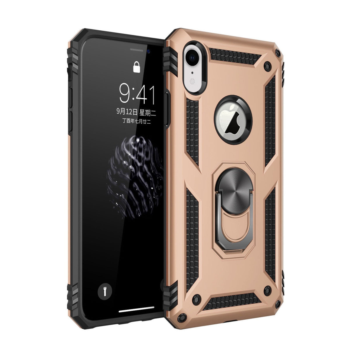 Newface iPhone XR Kılıf Sofya Yüzüklü Silikon Kapak