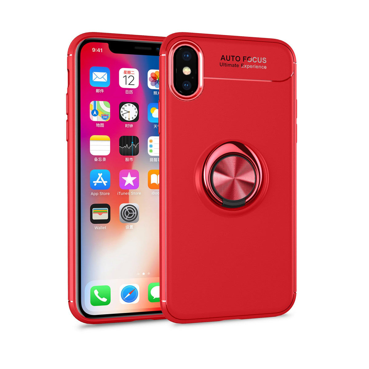 Newface iPhone XS Kılıf Range Yüzüklü Silikon