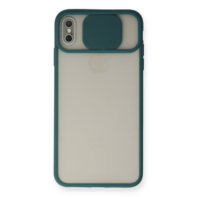 Newface iPhone XS Max Kılıf Palm Buzlu Kamera Sürgülü Silikon