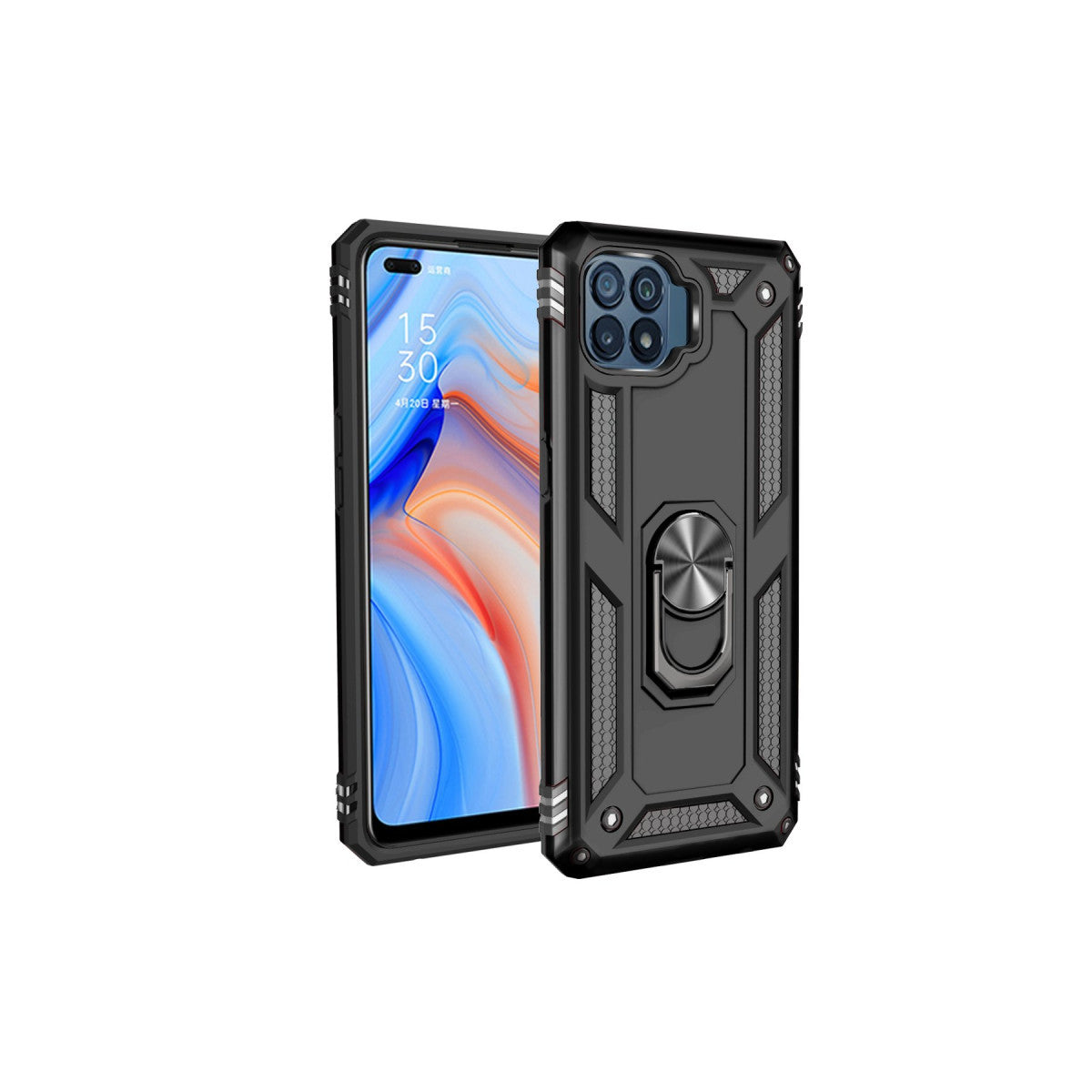 Newface Oppo Reno 4 Lite Kılıf Sofya Yüzüklü Silikon Kapak