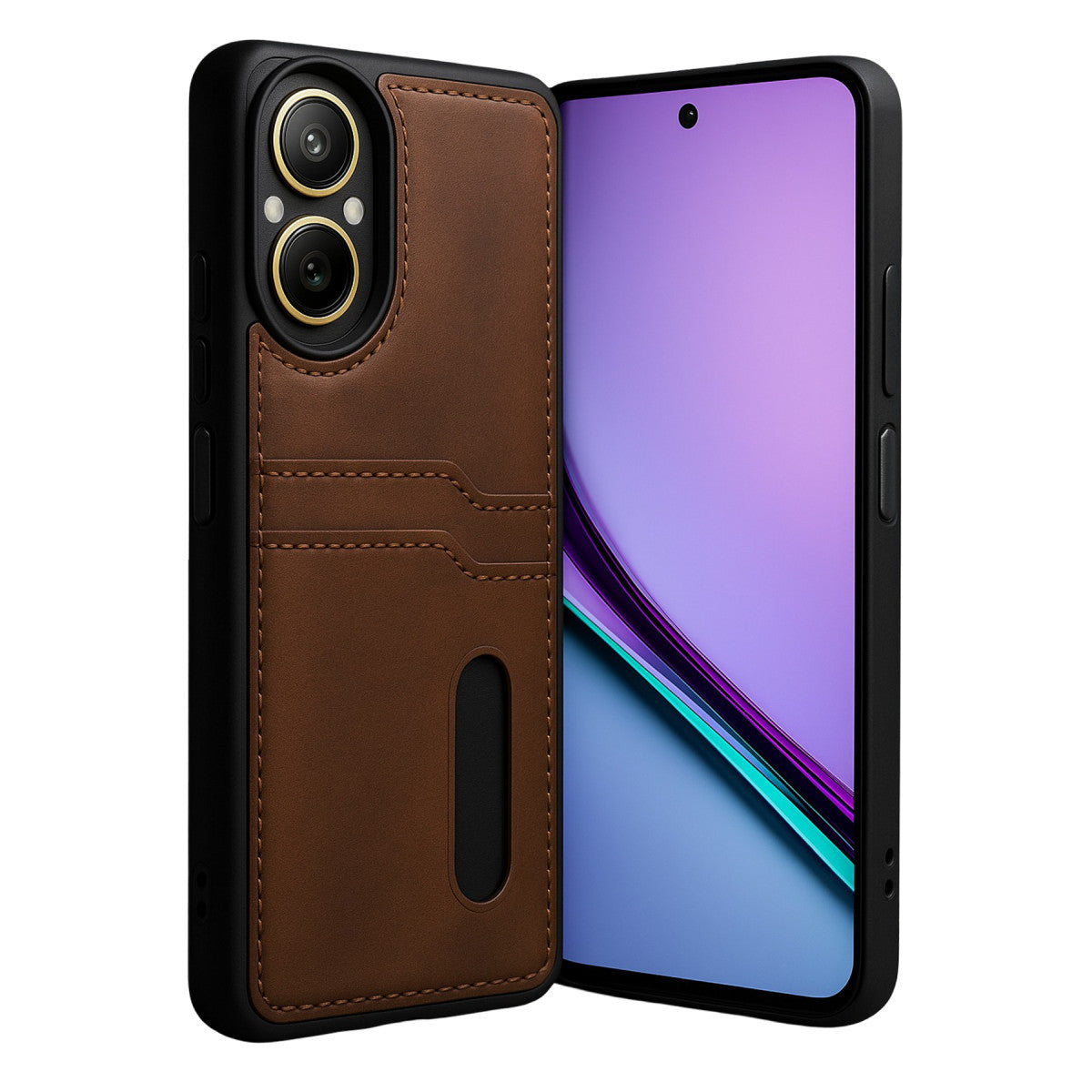 Newface Realme 12 Lite Kılıf Sara Kartvizitli Deri Kılıf
